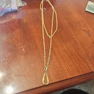 ⛄️Necklace Gold ToneTeardrop Pendant